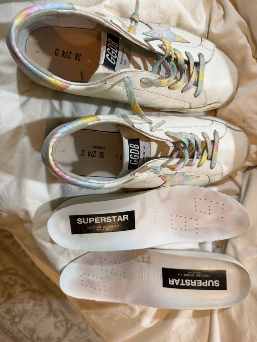 GOLDEN GOOSE Deluxe Tie Dye Superstar Sneakers 38 - Picture 5 of 5
